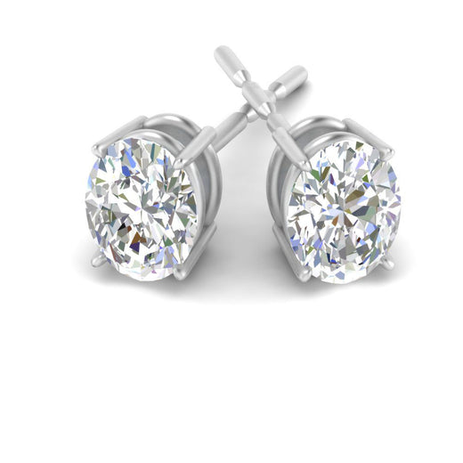 Stud Mens Earring Basket Oval Shaped