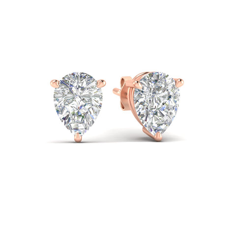 Three-Prong Pear Diamond Solitaire Stud Earrings [IGI Certified]