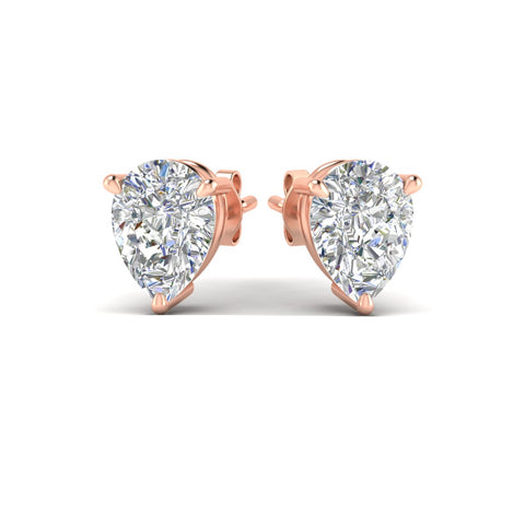 Three-Prong Pear Diamond Solitaire Stud Earrings [IGI Certified]