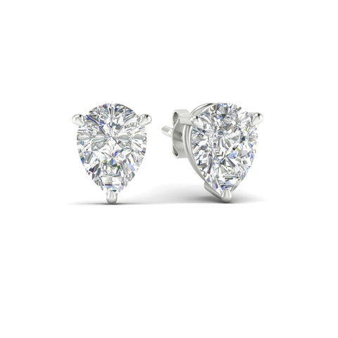 Three-Prong Pear Diamond Solitaire Stud Earrings [IGI Certified]