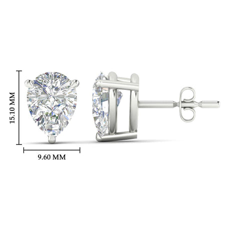 Three-Prong Pear Diamond Solitaire Stud Earrings [IGI Certified]