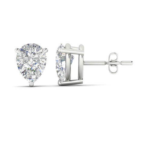 Three-Prong Pear Diamond Solitaire Stud Earrings [IGI Certified]