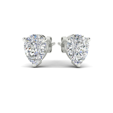 Three-Prong Pear Diamond Solitaire Stud Earrings [IGI Certified]