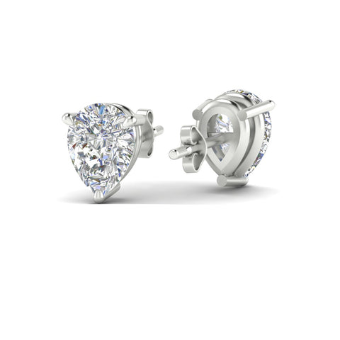 Three-Prong Pear Diamond Solitaire Stud Earrings [IGI Certified]