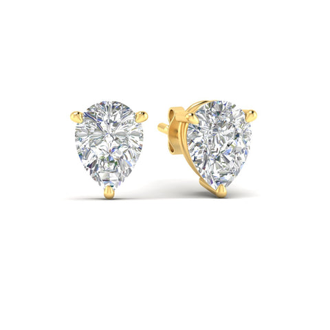 Three-Prong Pear Diamond Solitaire Stud Earrings [IGI Certified]