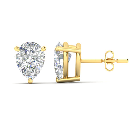 Three-Prong Pear Diamond Solitaire Stud Earrings [IGI Certified]