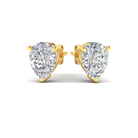 Three-Prong Pear Diamond Solitaire Stud Earrings [IGI Certified]