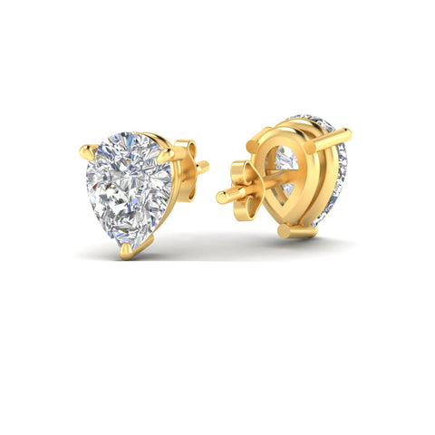 Three-Prong Pear Diamond Solitaire Stud Earrings [IGI Certified]