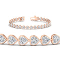 Thumbnail 1 - 9-ct-bezel-tennis-bracelet-heart-shaped-diamond-in-rose-gold-fdbrc10581htangle2-9-ct-nl-rg
