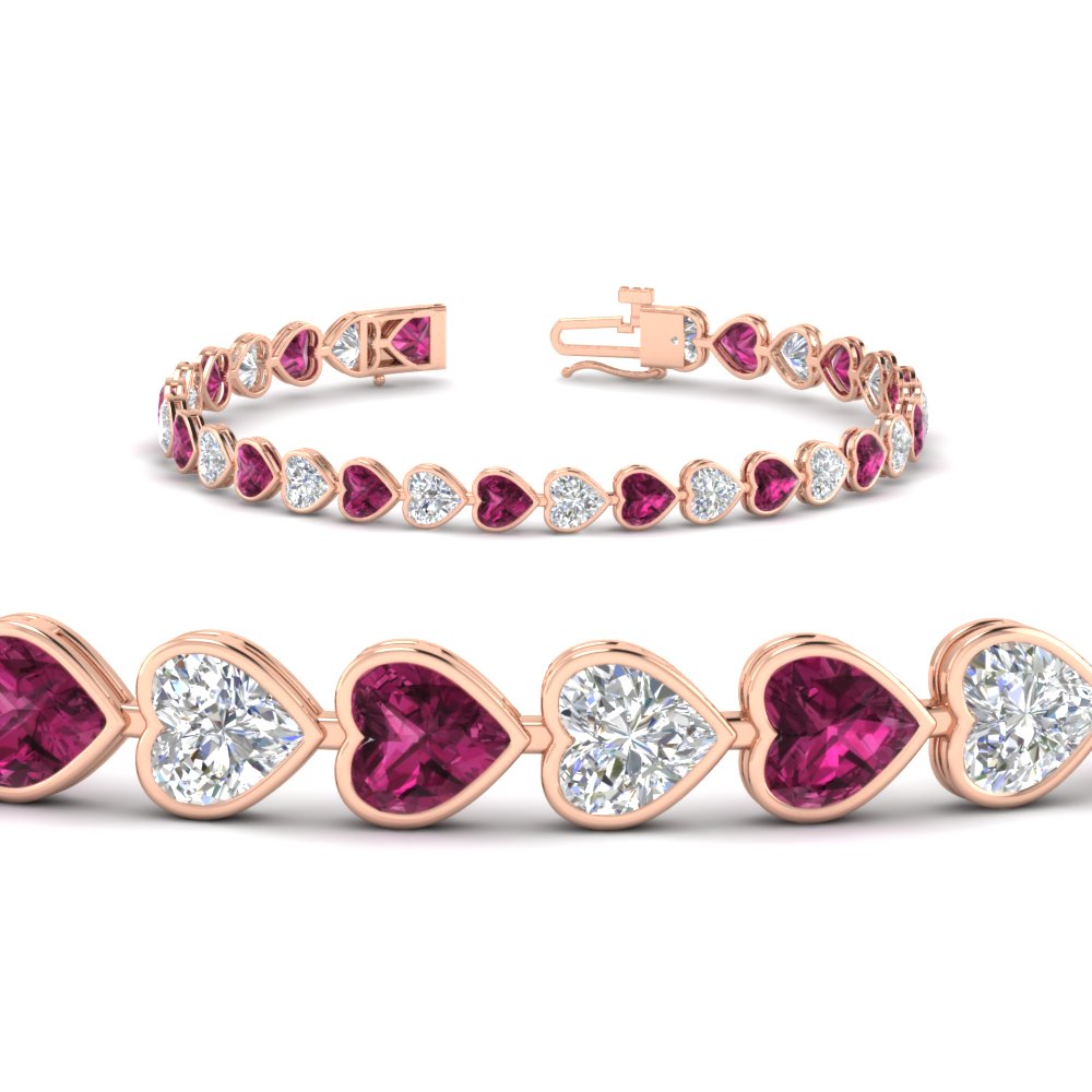 9-ct-bezel-tennis-bracelet-heart-shaped-diamond-with-pink-sapphire-in-rose-gold-fdbrc10581htgsadrpiangle2-9-ct-nl-rg