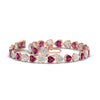 Load image into Gallery viewer, 9-ct-bezel-tennis-bracelet-heart-shaped-diamond-with-pink-sapphire-in-rose-gold-fdbrc10581htgsadrpiangle2-9-ct-nl-rg