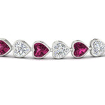 Load image into Gallery viewer, 9-ct-bezel-tennis-bracelet-heart-shaped-diamond-with-pink-sapphire-in-white-gold-fdbrc10581htgsadrpiangle2-9-ct-nl-wg
