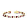 Load image into Gallery viewer, 9-ct-bezel-tennis-bracelet-heart-shaped-diamond-with-pink-sapphire-in-yellow-gold-fdbrc10581htgsadrpiangle2-9-ct-nl-yg
