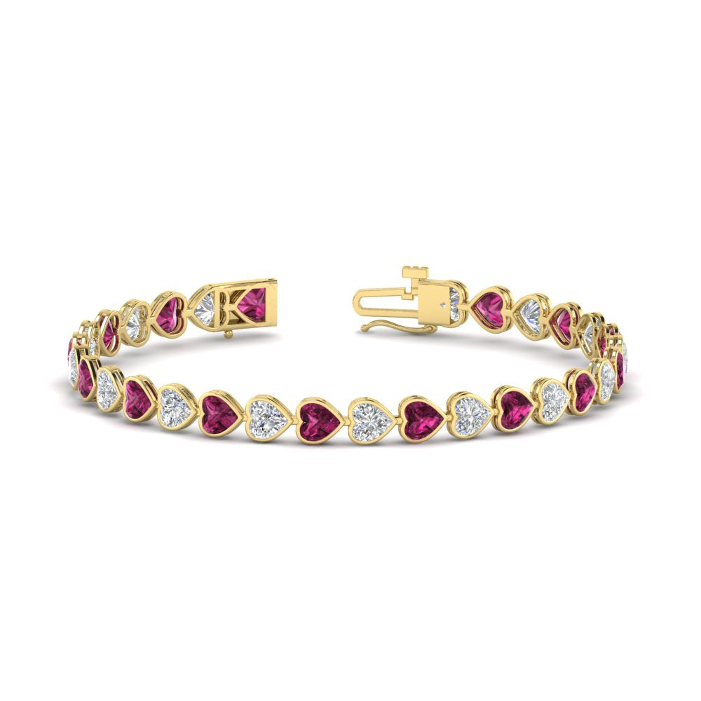 9-ct-bezel-tennis-bracelet-heart-shaped-diamond-with-pink-sapphire-in-yellow-gold-fdbrc10581htgsadrpiangle2-9-ct-nl-yg