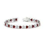 Load image into Gallery viewer, 9-ct-bezel-tennis-bracelet-heart-shaped-diamond-with-ruby-in-white-gold-fdbrc10581htgrudrangle2-9-ct-nl-wg
