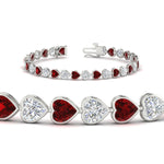 Load image into Gallery viewer, 9-ct-bezel-tennis-bracelet-heart-shaped-diamond-with-ruby-in-white-gold-fdbrc10581htgrudrangle2-9-ct-nl-wg
