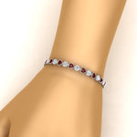 Load image into Gallery viewer, 9-ct-bezel-tennis-bracelet-heart-shaped-diamond-with-ruby-in-white-gold-fdbrc10581htgrudrangle2-9-ct-nl-wg
