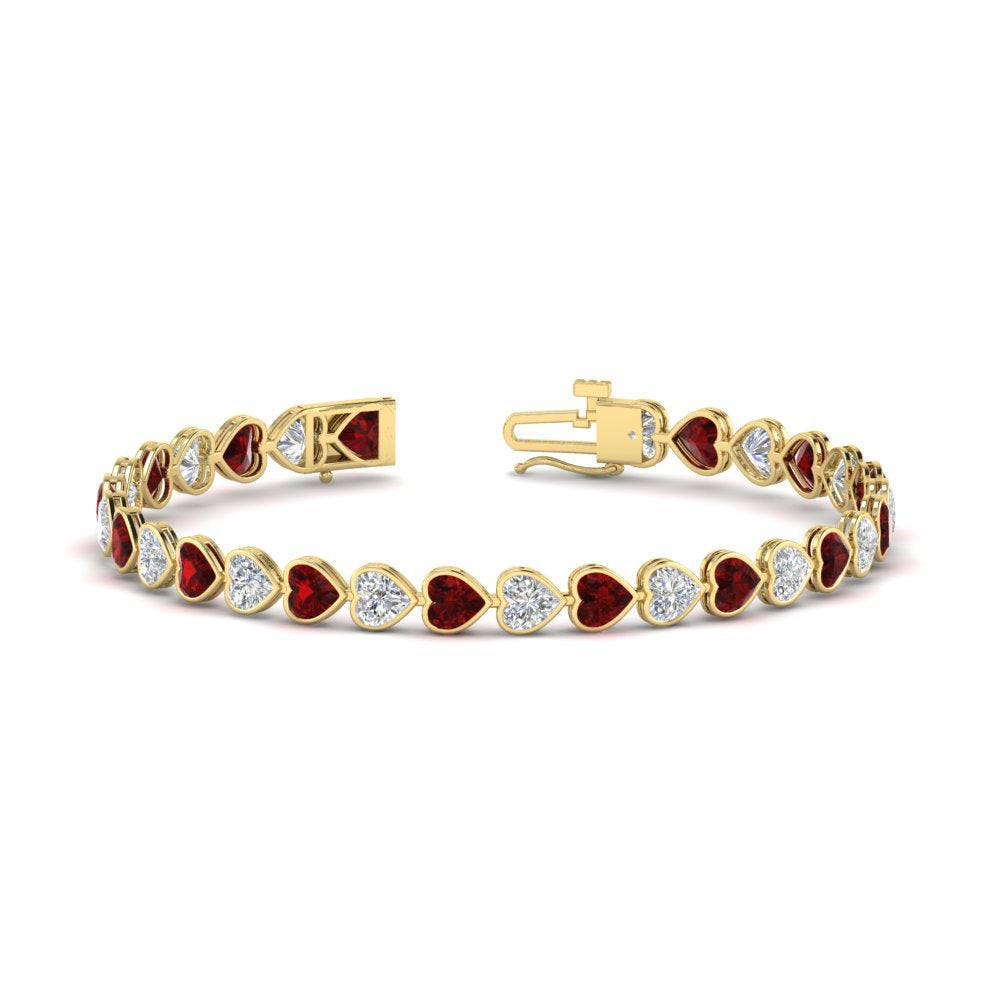 9-ct-bezel-tennis-bracelet-heart-shaped-diamond-with-ruby-in-yellow-gold-fdbrc10581htgrudrangle2-9-ct-nl-yg