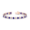 Load image into Gallery viewer, 9-ct-bezel-tennis-bracelet-heart-shaped-diamond-with-sapphire-in-rose-gold-fdbrc10581htgsablangle2-9-ct-nl-rg