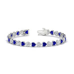 Load image into Gallery viewer, 9-ct-bezel-tennis-bracelet-heart-shaped-diamond-with-sapphire-in-white-gold-fdbrc10581htgsablangle2-9-ct-nl-wg
