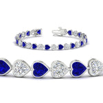 Load image into Gallery viewer, 9-ct-bezel-tennis-bracelet-heart-shaped-diamond-with-sapphire-in-white-gold-fdbrc10581htgsablangle2-9-ct-nl-wg
