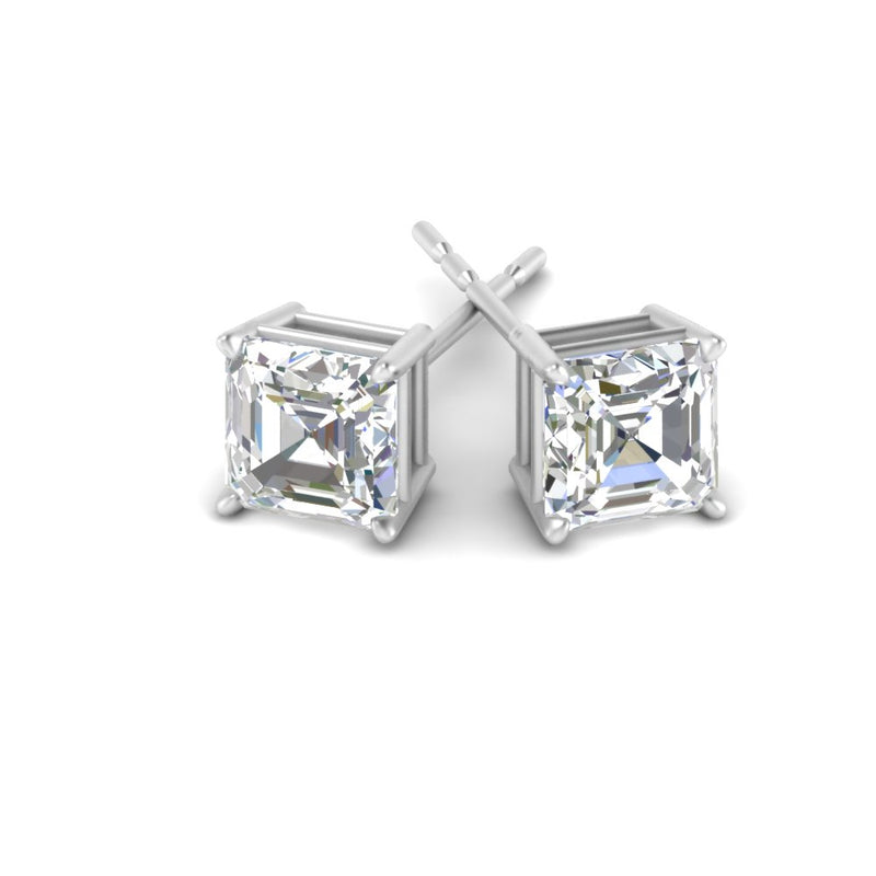 Asscher Cut Diamond Stud Earring