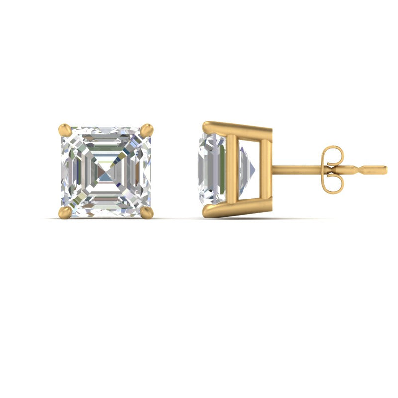 Asscher Cut Diamond Stud Earring