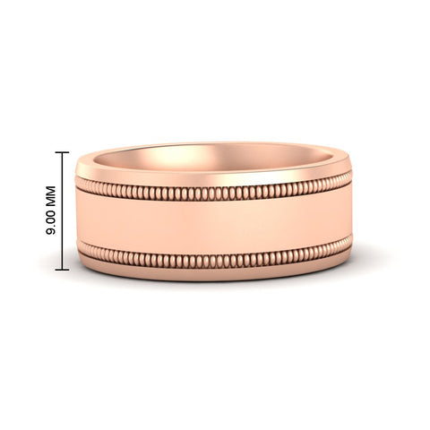 Mens Band Double Milgrain