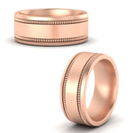 Load image into Gallery viewer, 9-mm-double-milgrain-male-wedding-band-ring-in-rose-gold-fdm11341angle3-9.00mm-nl-rg
