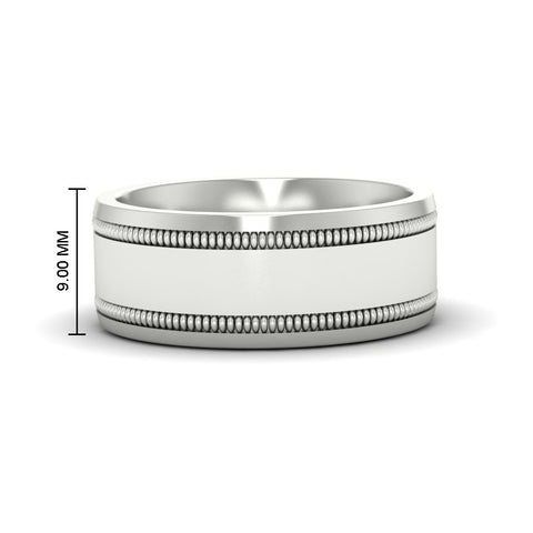 Mens Band Double Milgrain
