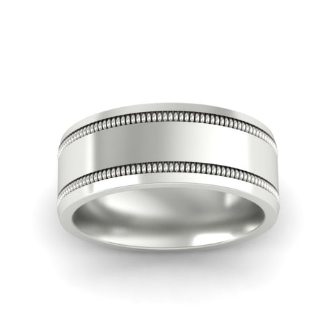 Mens Band Double Milgrain