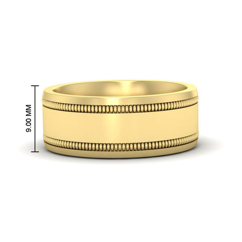 Mens Band Double Milgrain