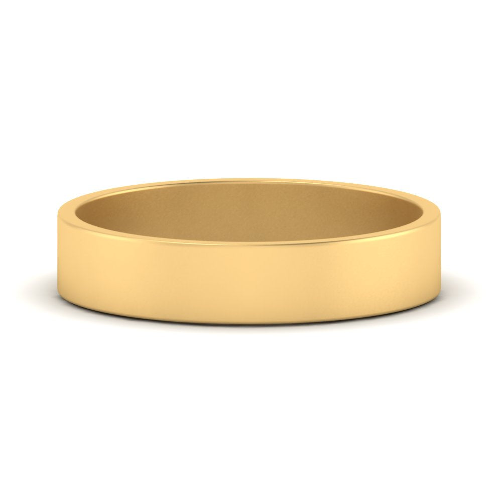 5 mm Flat Gold Wedding Band