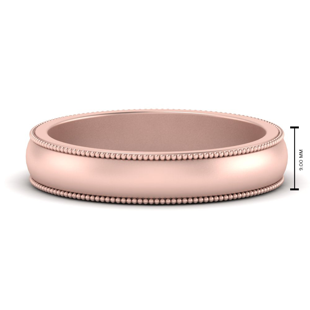 Milgrain Matte Finish Mens Band