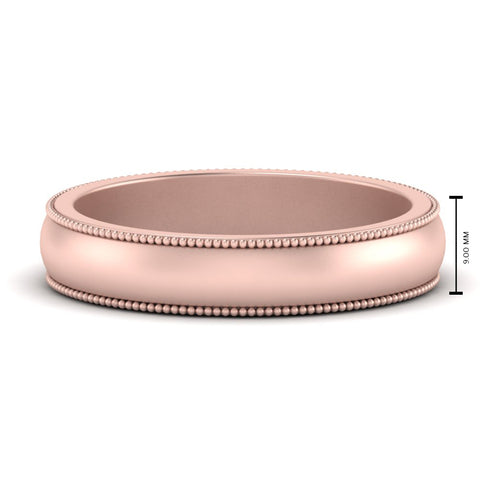 Milgrain Matte Finish Mens Band