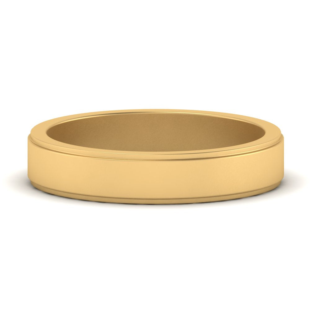 Simple Flat Wedding Band 4MM