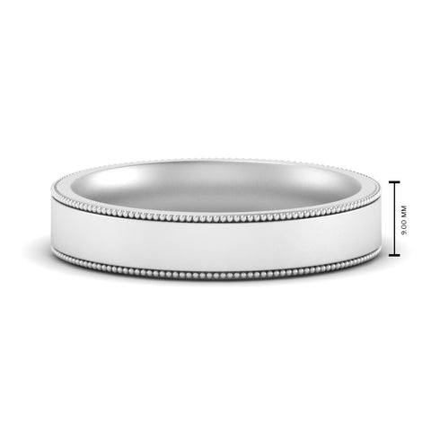 Stepped Edge Comfort Fit Flat Mens Band