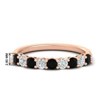 Load image into Gallery viewer, 9-stone-0.75-carat-beautiful-black-diamond-wedding-band-in-rose-gold-FD8008B9GBLACK-0.75CT-NL-RG-HW
