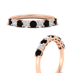 Load image into Gallery viewer, 9-stone-0.75-carat-beautiful-black-diamond-wedding-band-in-rose-gold-FD8008B9GBLACKANGLE3-0.75CT-NL-RG
