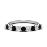 Load image into Gallery viewer, 9-stone-0.75-carat-beautiful-black-diamond-wedding-band-in-white-gold-FD8008B9GBLACK-0.75CT-NL-WG
