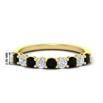 Load image into Gallery viewer, 9-stone-0.75-carat-beautiful-black-diamond-wedding-band-in-yellow-gold-FD8008B9GBLACK-0.75CT-NL-YG-HW
