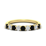 Load image into Gallery viewer, 9-stone-0.75-carat-beautiful-black-diamond-wedding-band-in-yellow-gold-FD8008B9GBLACK-0.75CT-NL-YG
