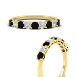 Load image into Gallery viewer, 9-stone-0.75-carat-beautiful-black-diamond-wedding-band-in-yellow-gold-FD8008B9GBLACKANGLE3-0.75CT-NL-YG
