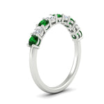 Load image into Gallery viewer, 9-stone-0.75-carat-beautiful-emerald-wedding-band-in-white-gold-FD8008B9GEMGRANGLE2-0.75CT-NL-WG
