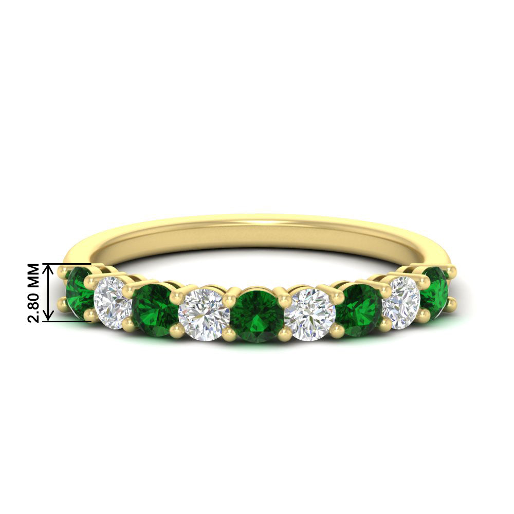 9-stone-0.75-carat-beautiful-emerald-wedding-band-in-yellow-gold-FD8008B9GEMGR-0.75CT-NL-YG-HW