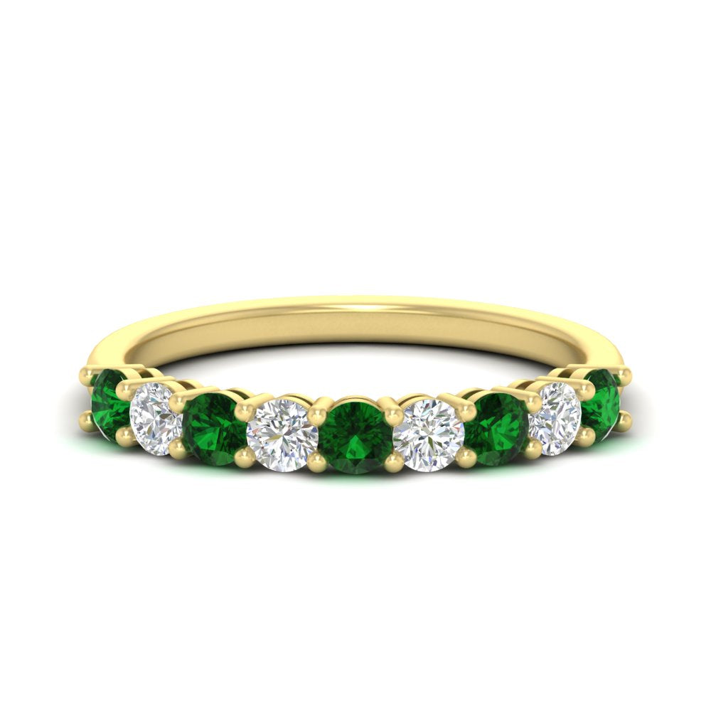 9-stone-0.75-carat-beautiful-emerald-wedding-band-in-yellow-gold-FD8008B9GEMGR-0.75CT-NL-YG
