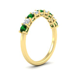 Load image into Gallery viewer, 9-stone-0.75-carat-beautiful-emerald-wedding-band-in-yellow-gold-FD8008B9GEMGRANGLE2-0.75CT-NL-YG

