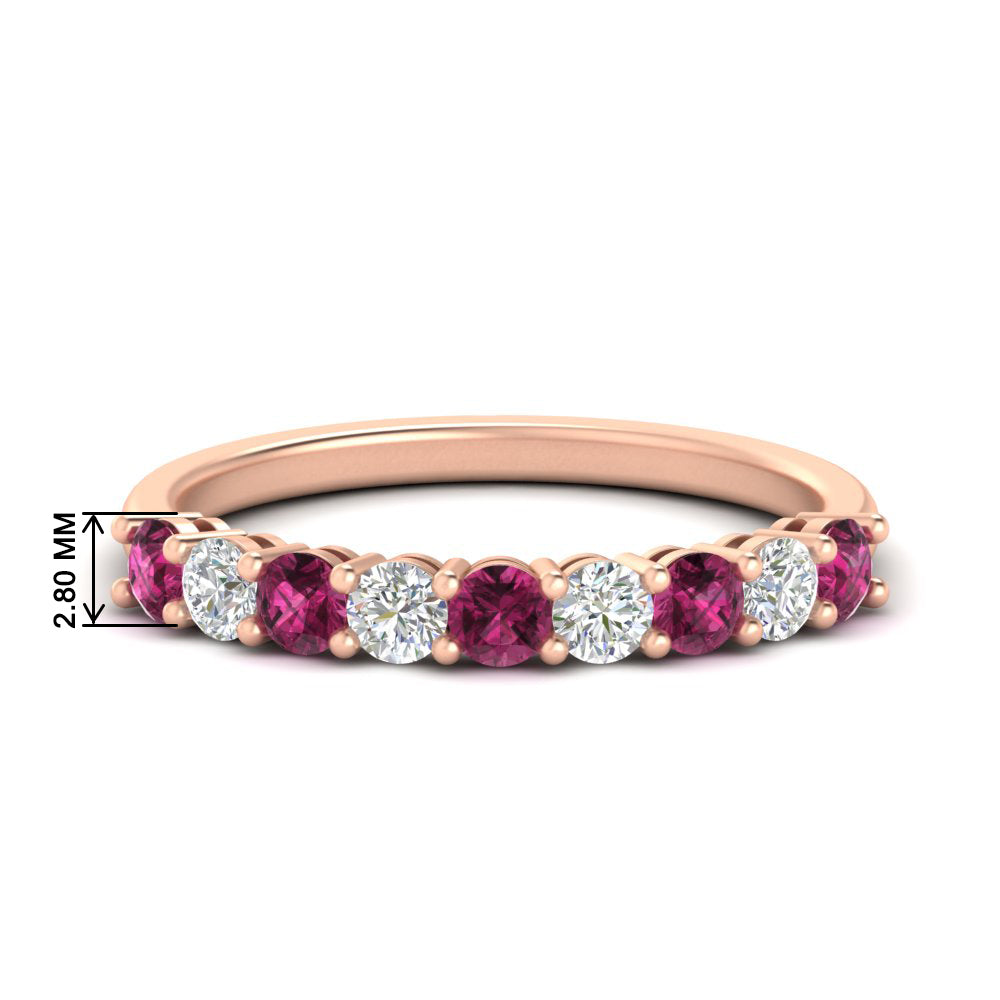 9-stone-0.75-carat-beautiful-pink-sapphire-wedding-band-in-rose-gold-FD8008B9GSADRPI-0.75CT-NL-RG-HW