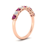 Load image into Gallery viewer, 9-stone-0.75-carat-beautiful-pink-sapphire-wedding-band-in-rose-gold-FD8008B9GSADRPIANGLE2-0.75CT-NL-RG
