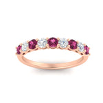 Load image into Gallery viewer, 9-stone-0.75-carat-beautiful-pink-sapphire-wedding-band-in-rose-gold-FD8008B9GSADRPIANGLE5-0.75CT-NL-RG
